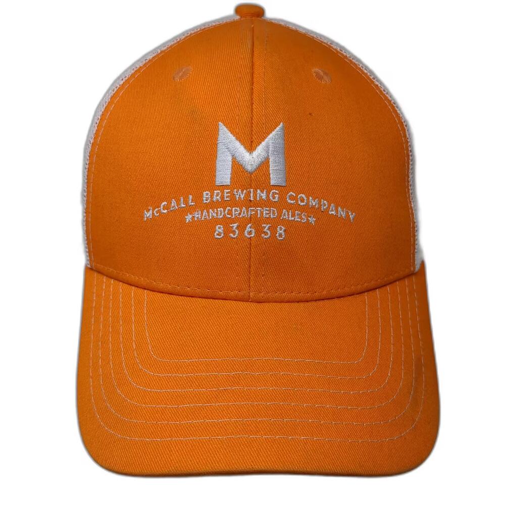 Brewery Branding Co McCall Brewing Company Orange Trucker Hat One Size Snapback